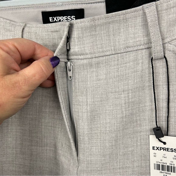 NWT Express Flare High Rise Dress Pants Trousers Light Grey Women’s Sz 0R - Picture 5 of 15
